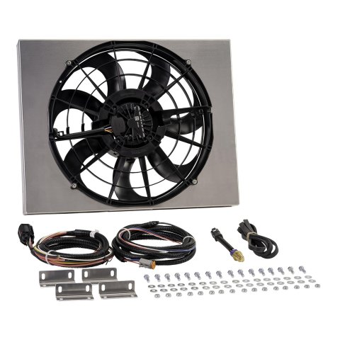 17 Inch 2,800 CFM Derale Electric Fan Brushless Powerpacks 67922-185 Fans, Powerpack, Single in. Fan, CFM, Shroud, 185 degree, Kit