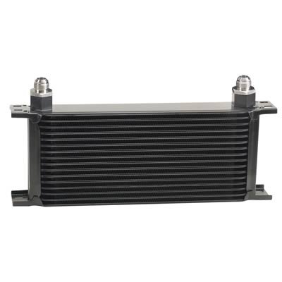 Derale Stacked Plate Fluid Coolers 51608 Cooler, Plate-Type, Aluminum, Black, 16-Row, -8 AN, 6.563 in. x 13 in. x 2 in., Each