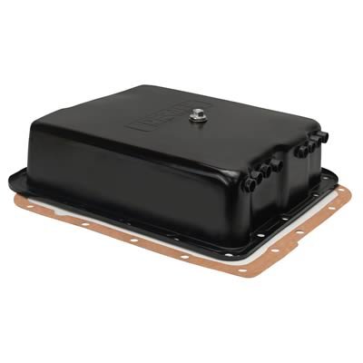 Derale Transmission Pans 14204 Pan Cooler, 3 5/8 in. Deep, Steel, Black, Chevy, Oldsmobile, Pontiac, 700 R4, 4L60, 4L60E, Each