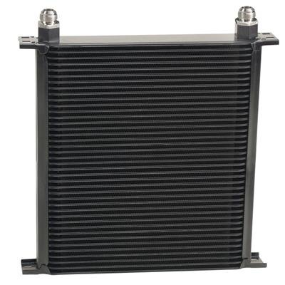 Derale Stacked Plate Fluid Coolers 54010 Cooler, Plate-Type, Aluminum, Black, 40-Row, -10 AN, 13.875 in. x 13 in. x 2 in., Each