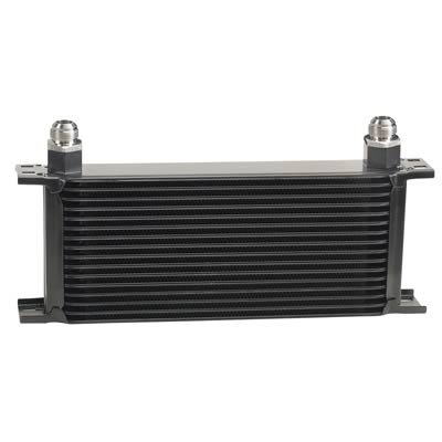 Derale Stacked Plate Fluid Coolers 51610 Cooler, Plate-Type, Aluminum, Black, 16-Row, -10 AN, 6.688 in. x 13 in. x 2 in., Each