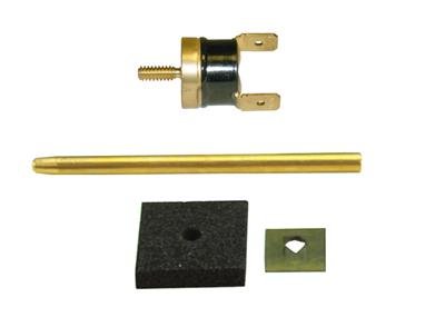 Derale Single-Stage Fan Controllers 18748 Switches, Derale, Single Stage, 180 degree On, 165 degree Off, Thermostat Switch, Brass Probe, Foam Pad, Retaining Clip, Each