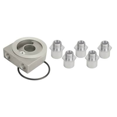 Derale Oil Filter Sandwich Adapters 25783 Adapter, Adapter Style, Aluminum, Natural, 3/8 in. NPT Inlet/Outlet, Kit