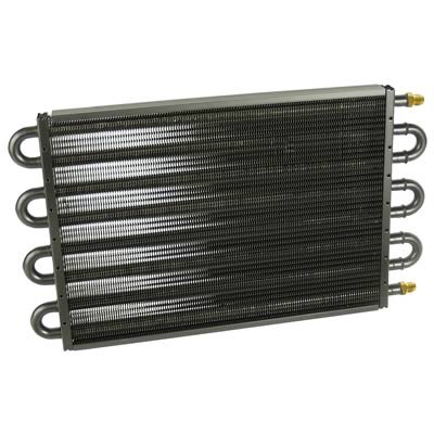 Derale 7000 Series Tube and Fin Transmission Coolers 13314 Cooler, Fin, Aluminum, -6 AN Male Fittings, 10.250 in. x 17.5 in., x 0.750 in., Kit
