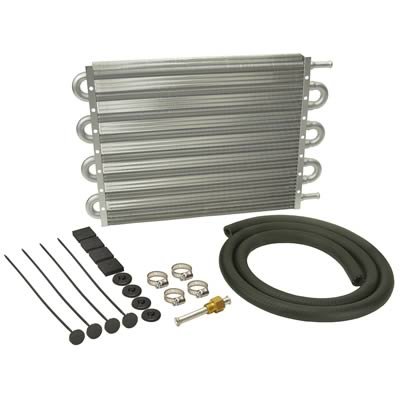 Derale Dyno-Cool Transmission Coolers 12904 Cooler, Tube and Fin, Aluminum, 11/32 in. Hose Barbs, 10.0 in. x 15.25 in., x 0.750 in., Kit