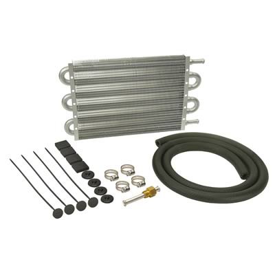 Derale Dyno-Cool Transmission Coolers 12906 Cooler, Tube and Fin, Aluminum, 11/32 in. Hose Barbs, 7.5 in. x 13.0 in., x 0.750 in., Kit