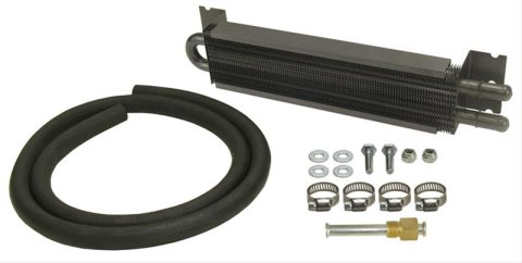 Derale Frame Rail Transmission Fluid Coolers 13222 Cooler, Transmission, Tube and Fin, Aluminum, Copper, Black, 1 1/2 in. x 12 in. x 1 1/2 in., Each