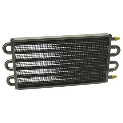 Derale 7000 Series Tube and Fin Transmission Coolers 13313 Cooler, Fin, Aluminum, -6 AN Male Fittings, 7.625 in. x 17.5 in., x 0.750 in., Kit