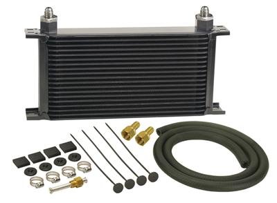 Derale Stacked Plate Fluid Coolers 13403 Cooler, Transmission, Plate-Type, Aluminum, Black, 7 in. x 13 in. x 2 in., Kit