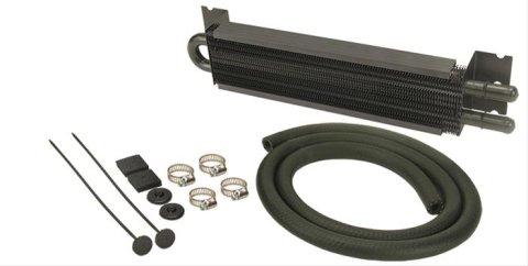 Derale Power Steering Cooler Kits 13211 Fluid Cooler, Steering, Tube and Fin, Aluminum, Copper, 2.625 in. x 12.875 in. x 1.750 in., Each