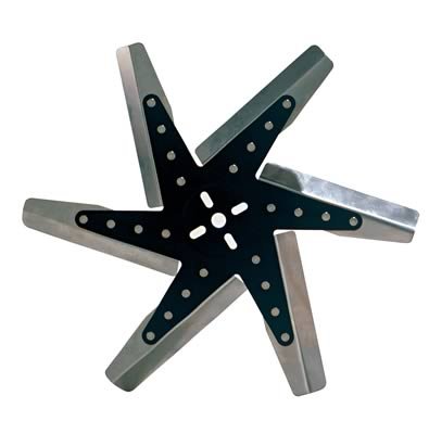 Derale Hi Performance Stainless Steel Flex Fans 19117 Fan, Flex-Type, High Performance, Clockwise, 17 in. Diameter, Blades/Steel Hub, Universal, Each