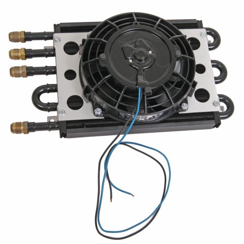 Derale Econo-Cool Remote Fluid Coolers with Fans 15230 Cooler, Econo-Cool, Tube and Fin, Copper/Aluminum, Black, 7.625 in. x 12.75 in. x 3.75 in., 400 cfm Fan