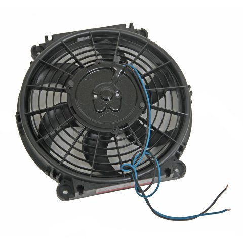 10 Inch 650 CFM Derale Tornado Universal Fan 16620 Fan, Tornado, Electric, Single, cfm, 6 Curved Blades, Plastic, Black, 5.3 amps, in. Diameter, Each