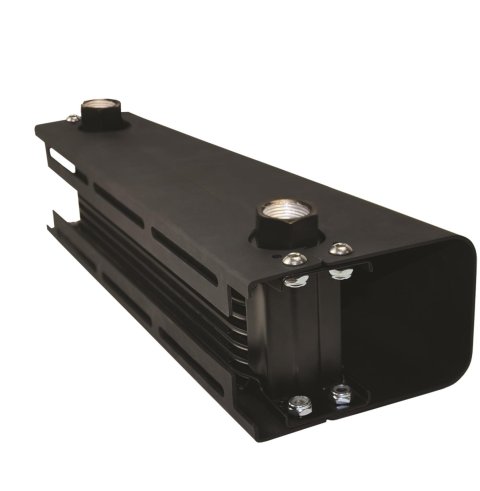 Derale Stacked Plate Fluid Coolers 50100 Cooler, Plate, 10 Rows, Aluminum, Black Powdercoated, -10 AN O-ring Female Threads Inlet/Outlet