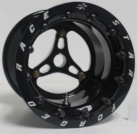 Race Star 53 Jr. Dragster Non-Beadlock Gloss Black Wheels 8x8 Jr Single Beadlock, Each