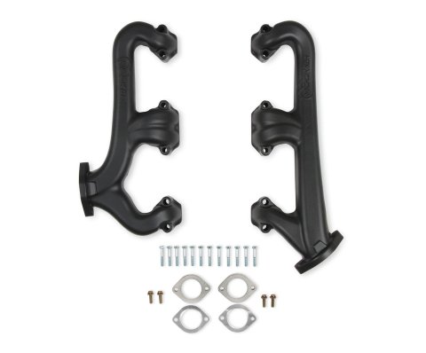 Hooker Exhaust Manifolds 8525-3HKR Manifold, SBC, Manifolds, Rectangular Port, 2.5 in. Outlet, Black, Pair