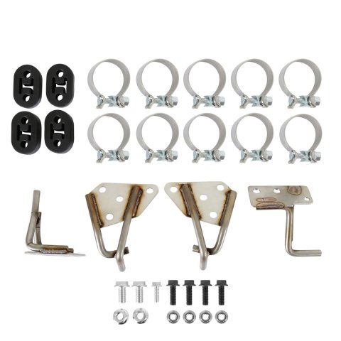 Hooker Blackheart Exhaust Systems BH14345 System, Blackheart, Crossmember Back, 409 Stainless, Natural, 2.5 in. Diameter, Dual Exit, Engine Swap, Chevy, GMC, Kit