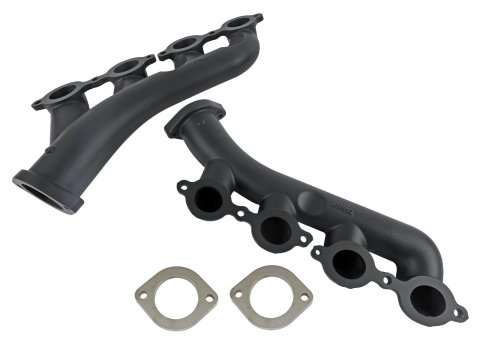 Hooker Blackheart Exhaust Manifolds BHS593 Manifolds, Blackheart, Cast Iron, Black Ceramic Coated, Chevrolet, GMC, Small Block LS, Pair