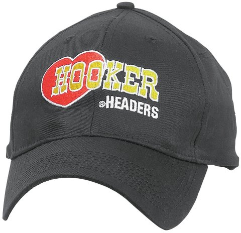 Hooker Ball Caps 10212HKR Cap, Cotton, Headers Logo, Black, Adjustable, Each