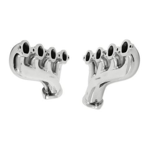 Hooker Blackheart LS Swap Exhaust Manifolds 8503-1HKR Manifolds, Blackheart, Shorty, Swap, 1 3/4 in. Primaries, 2 1/2 in. Outlet, Cast Stainless Steel, Polished, w/Hware/Gaskets, Universal,Pair