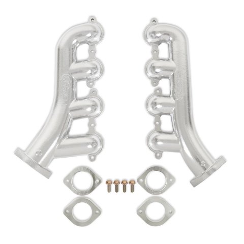Hooker Blackheart Exhaust Manifolds BHS594 Manifolds, Blackheart, Cast Iron, Silver Ceramic Coated, Chevrolet, GMC, Small Block LS, Pair
