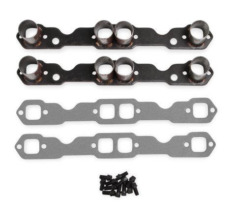 Hooker Header Flanges 11622HKR with Stubs, Mild Steel, 5/16 in. Thick, Square 1 3/4 in. Port, Chevy, Small Block, Kit