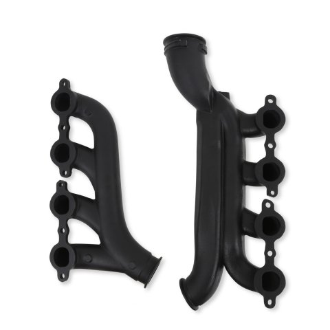 Hooker Blackheart LS Turbo Exhaust Manifolds 8510-3HKR Manifolds, Turbo, Ductile Iron, Black Ceramic, 3.0 in. Outlet/2.25 in. Crossover Connection, Chevrolet LS, Gen III/Gen IV, Pair