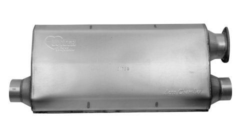 Hooker Aero Chamber Steel 3 Inch Muffler 21729HKR Muffler, Chamber, in. Inlet/Dual 2 1/2 in. Outlet, Steel, Aluminized, Chevy, Pontiac, Each