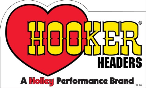 Hooker Decals 36-309 and Stickers, Decal, Headers Logo, Vinyl, Red/Yellow/Black, Adhesive, 36 sq. in., Each