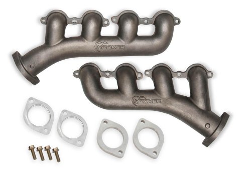 Hooker Blackheart Exhaust Manifolds for 1984-2004 S10, 1984-1990 S15, 1991-2004 SONOMA - 71223026HKR Manifold, Blackheart, Cast Iron, Natural, Chevrolet, GMC, Small Block, LS, Pair