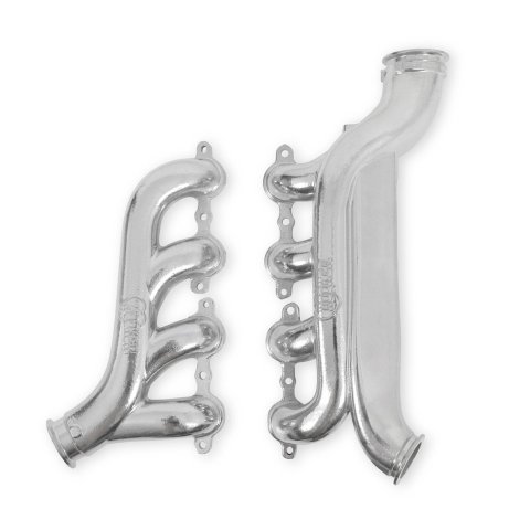Hooker Blackheart LS Turbo Exhaust Manifolds 8510-1HKR Manifolds, Turbo, Ductile Iron, Silver Ceramic, 3.0 in. Outlet/2.25 in. Crossover Connection, Chevrolet LS, Gen III/Gen IV, Pair