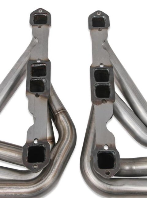 Hooker RacingHeart Street Stock Headers 2551-2HKR Headers, RacingHeart, Long Tube, 409 Stainless Steel, Natural, 1 3/4 in. Primary, 3/8 in. Flange, Chevy, Small Block, Angle/Straight, Pair