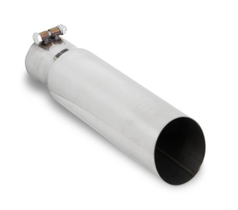 Hooker Round, Chrome 2.50 Inch Exhaust Tip 22203HKR Tip, Steel, Chrome, Slant, Non-Rolled Edge, in. Inlet, 3.00 in. Outlet, 11.00 in. Long, Clamp-on, Each