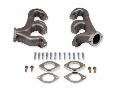 Hooker Exhaust Manifolds 8527HKR Manifold, SBC, Manifolds, D-Port, 2.5 in. Outlet, Straight Plug, Natural, Pair