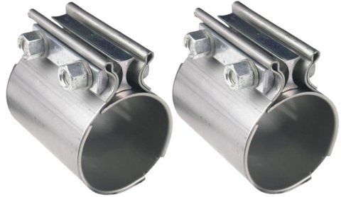 Hooker Band Clamps 41173HKR Exhaust Clamp, Clamp, 3 in. Pipe, 3 in. Width, Stainless Steel, Natural, Pair