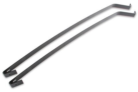 Holley Sniper Fuel Tank Straps 19-556 Straps, Sniper, Stock Replacement, Mounting Straps, Steel, Galvanized, Silver, Buick, Chevy, Oldsmobile, Pontiac, Pair