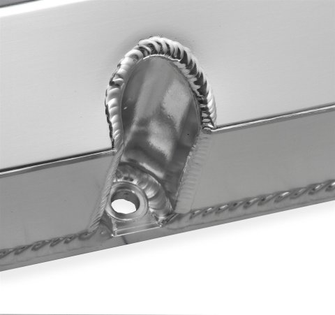 Holley Sniper Fabricated Aluminum Valve Covers 890010 Covers, EFI, Fabricated, Aluminum, Short, Baffled, Silver Gloss, 1.25 in. Breather Holes, Hardware, Chevy, Small Block, 283-400ci, Pair