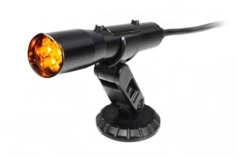 Holley Sniper Shift Lights 840002-1 lights, Sniper, Stand Alone, Adjustable, Yellow LED, Smoke Lens, Black Tube, 0.75 in. OD, 4.25 in. Long, 8 ft. Cable, OBD-ll Plug, Each