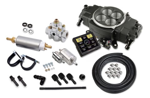 Holley Sniper EFI Stealth 4150 Fuel Injection Systems 550-871K Systems, EFI, 4150, 650 HP Max, Throttle Body, Black, Flange, Injectors, Pump, Regulator, Harness, Tuner, Kit