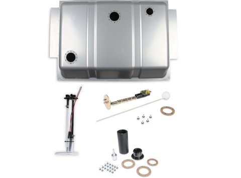 Holley Sniper EFI Fuel Tank Systems 19-185 Tanks, Sniper, 18 Gallon, Steel, Silver, Pump, 13.5V, 67 gph, 1/4 in. Female Thread, Sending Unit, 0-90 ohm, Chevy, GMC, Truck, Kit