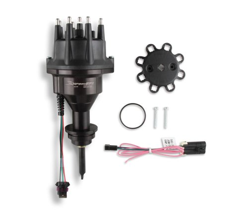 Holley Sniper EFI HyperSpark Distributors 565-304BK Distributors, EFI, HyperSpark, HEI Cap, Hall Effect, Billet Housing, Black, Ignition Module, Chrysler, Dodge, Plymouth, Small Block, LA, Each