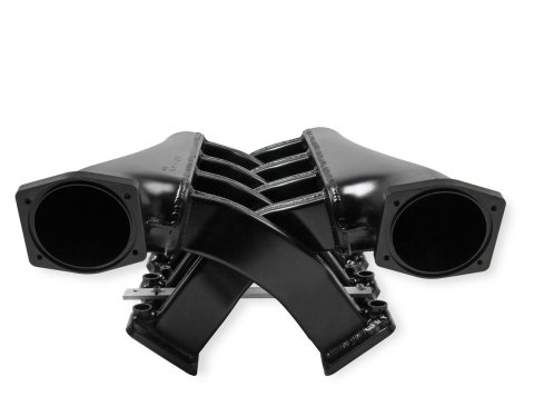 Holley Sniper Fabricated Dual Plenum Intake Manifolds 820242 Manifolds, EFI, Plenum, Cathedral Port, 102mm Throttle Body, 1,600-6,800 RPM, Aluminum, Black, Chevy, LS, 4.8-6.0L, Each