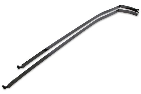 Holley Sniper Fuel Tank Straps 19-561 Straps, Sniper, Stock Replacement, Mounting Straps, Steel, Galvanized, Black, Dodge, Plymouth, Pair