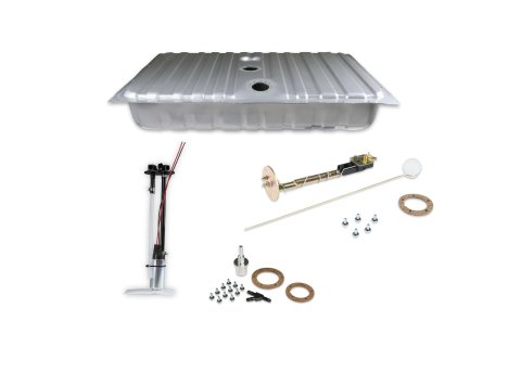 Holley Sniper EFI Conversion Fuel Tanks for 1967-1968 COUGAR, 1964-1968 MUSTANG - 19-102 Tanks, Sniper, 16 Gallon, Baffled, Silver, Pump, 13.5V, 67 gph, 1/4 in. Female Thread, Sending Unit, 73-10 ohm, Ford, Mercury, Kit