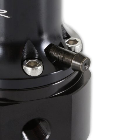 Holley Sniper EFI Fuel Regulators 19-392 Pressure Regulators, Sniper, EFI, 40-130 psi, Bypass, Return Style, Inline, -6 AN Ends, Female Thread, Aluminum, Black, with Bracket, Each