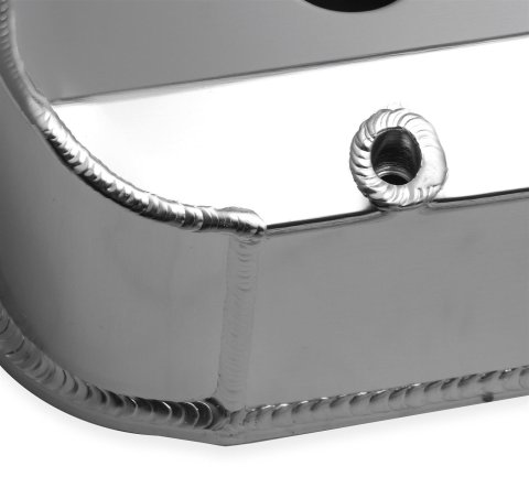 Holley Sniper Fabricated Aluminum Valve Covers 890012 Covers, EFI, Fabricated, Aluminum, Tall, Baffled, 1/4 in. Mount Rail, Silver, 1.25 in. Breather Hole, Hdw, Ford, 260-351ci, Windsor, Pair