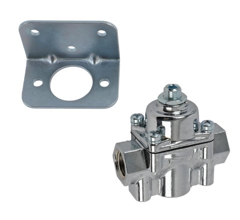 Holley Sniper EFI Fuel Regulators 80000103 Pressure Regulators, Regulators, Low Pressure, 4.5 - 9 psi, Non-return, Inline, Aluminum, Chrome, Gas, Carb Usage, Each