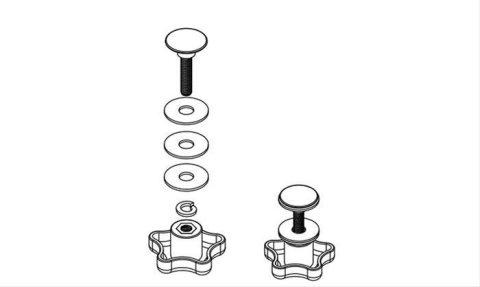 BAK Tonneau Cover Replacement Parts PARTS-254A0001 Part, Elevator Bolt and Knob, Kit