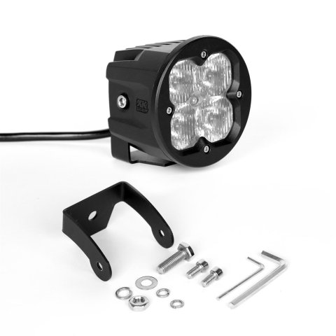 XK Glow C3 Cube Lights XK065003-D Round XKchrome 20w LED Light with RGB Accent Light - Driving Beam w/Fog Light Bracket