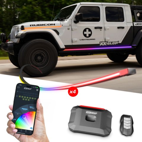 XK Glow LED Accent Lights MX-BG-JP-ADV XKmax RGB Addressable Light Strip Kit for Jeep App-controlled